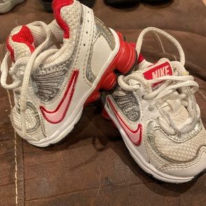 Nike Shox, white/ pink/ red, size 4